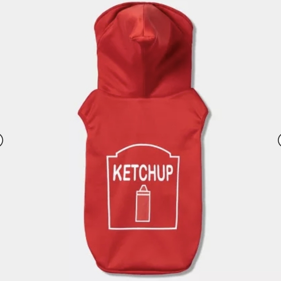 🐶 5 for $15 ○ Ketchup Hoodie Dog Costume - Picture 2 of 7
